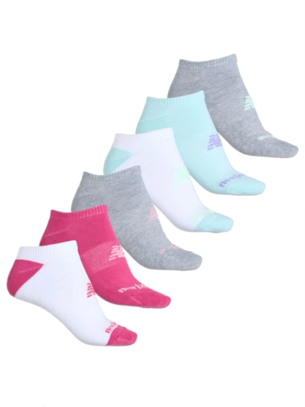 NWT 6-pack New Balance cushioned no show socks